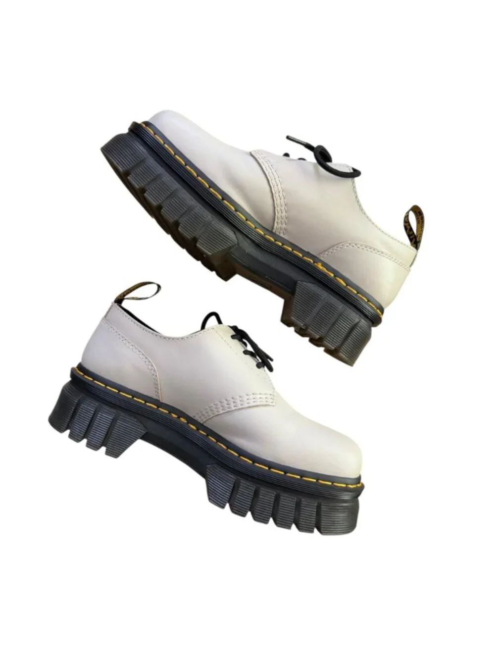 Dr Martens Goth Punk Cyber Audrick 3-Eye Lace Up Oxford Derby Shoes Taupe 8 EU39